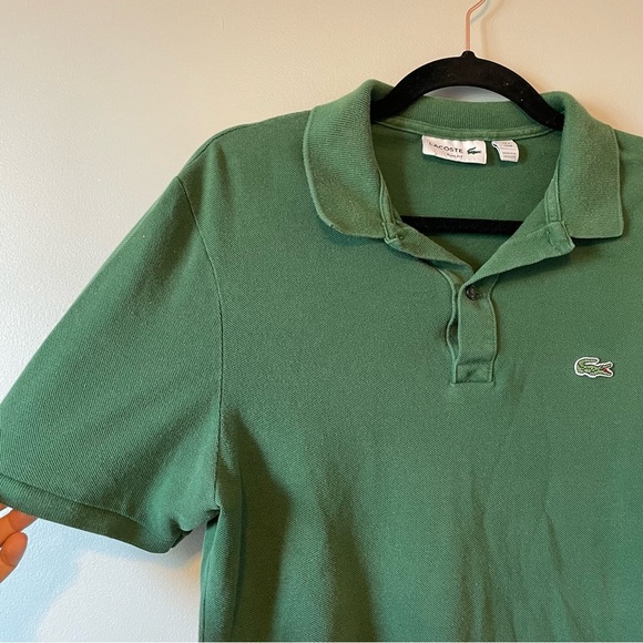 Lacoste Slim Fit Pique Short Sleeve Polo Shirt Evergreen Green size M / 4 - Picture 6 of 12